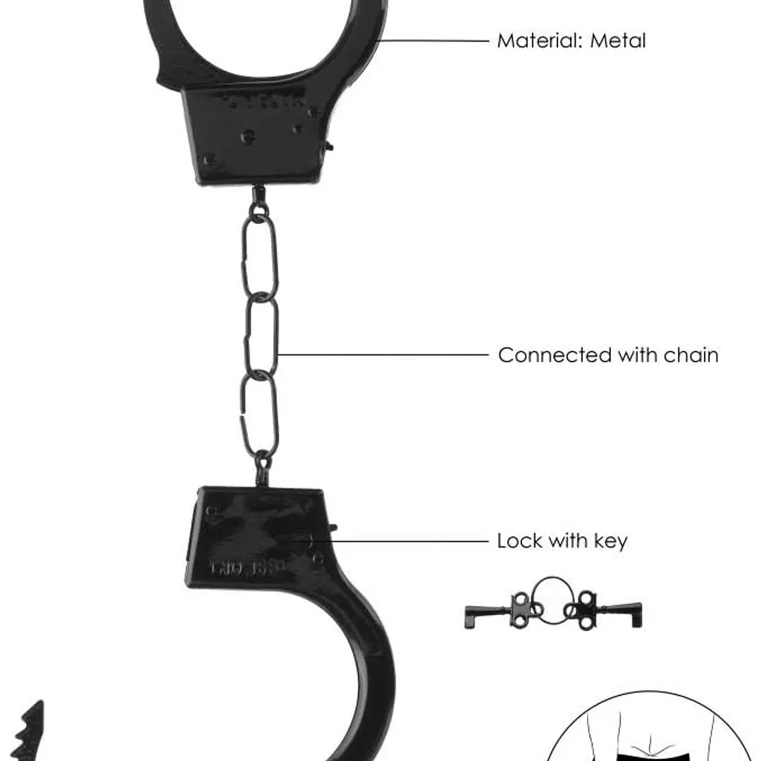 Esposas Metálicas Shots Negras - Imagen 3