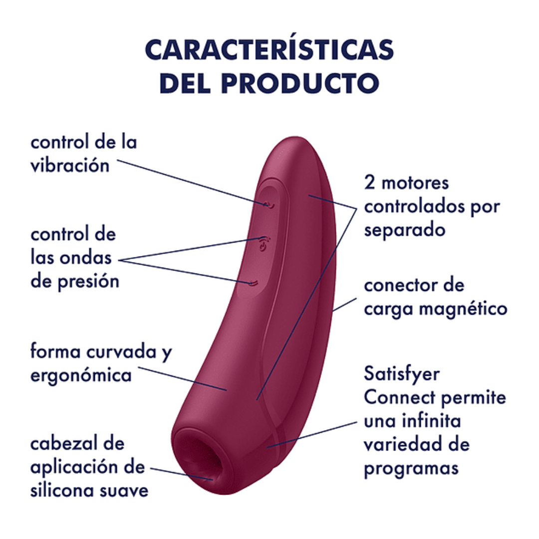 Vibrador Con Pulso De Aire Satisfyer Curvy 1+ Control App - Imagen 4